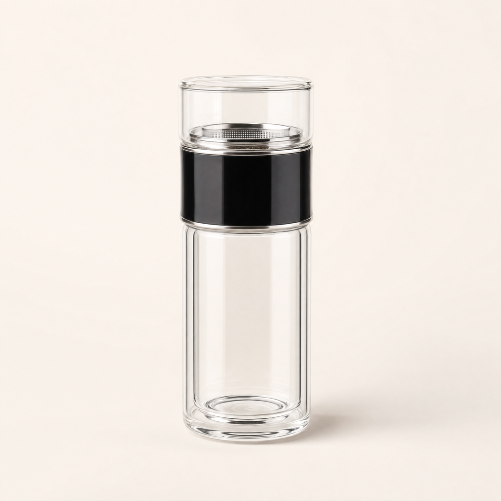 Double-layer glass tea cup