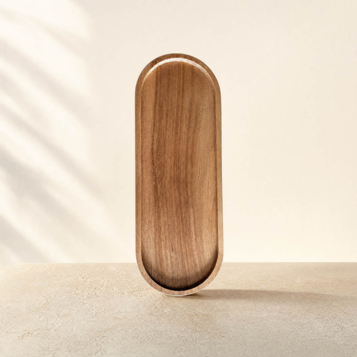 Wood Ritual Serving Tray — Oval · 29 cm