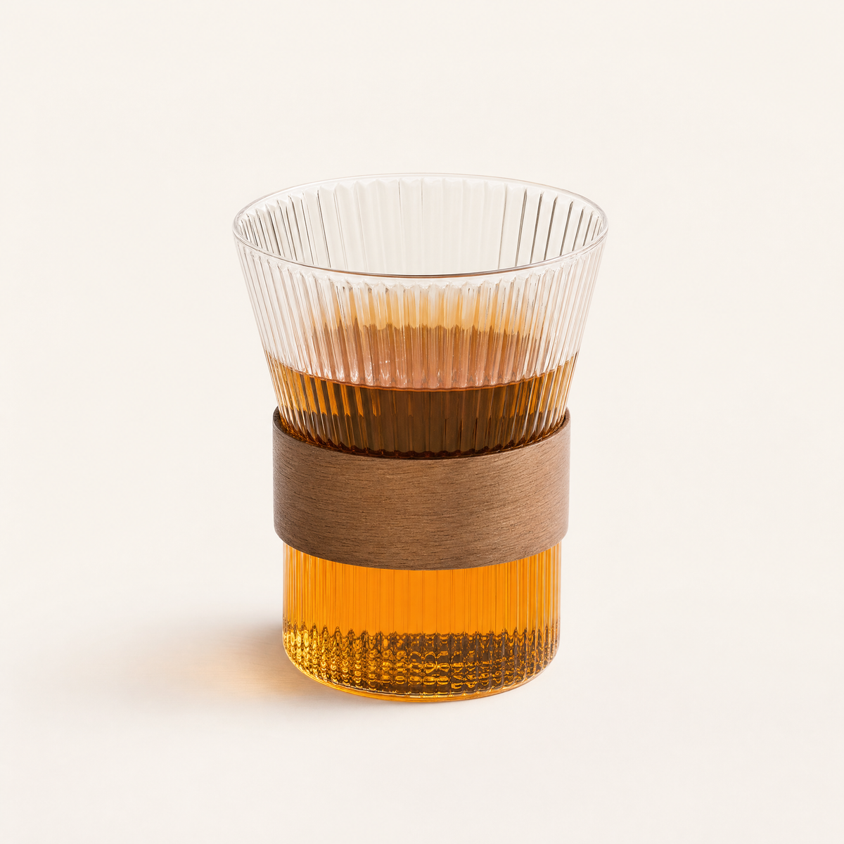 Glass Mug with Wood Sleeve — 300 ml